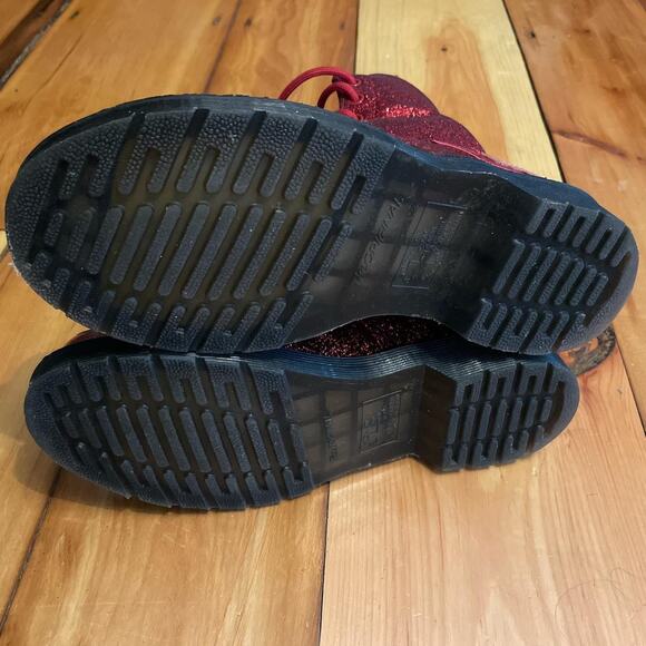 Dr Martens Red Glitter Flame 1460 Pascal Boots - Picture 6 of 7